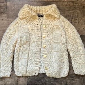 Unique Vintage Cream Knit Jacket